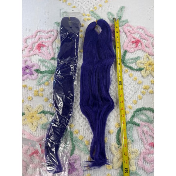 Vivid Royal Blue Braiding Hair Extensions 24 Inch Kanekalon Synthetic Fiber - Picture 3 of 5